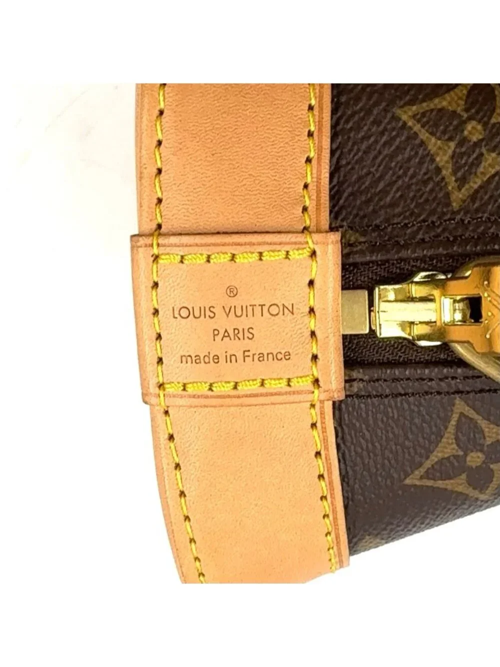 Louis Vuitton Alma BB Monogram 2-Way Leather Brown Light Handbag Gold
